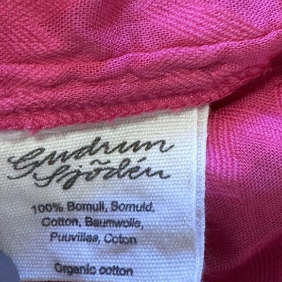 Gudrun Sjoden Dress Sz L Organic Cotton Midi Pink Beach Vacation Sundress Cover - Picture 9 of 10